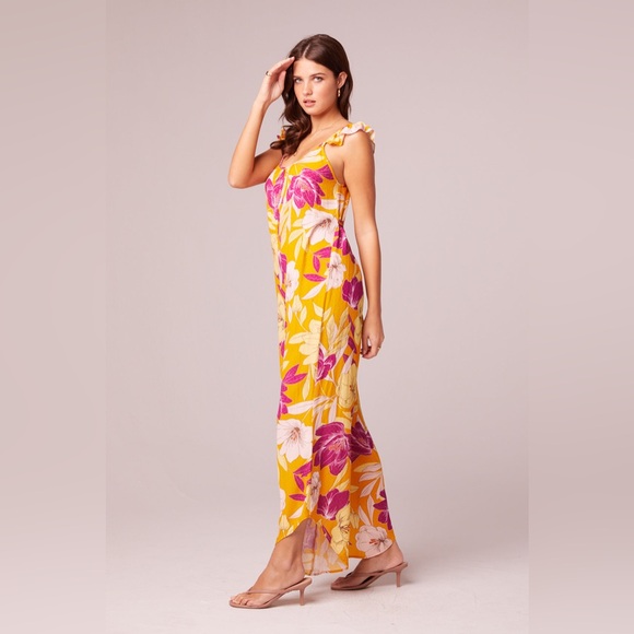 Band Of The Free EUPHORIA GOLD FLORAL WIDE LEG JUMPSUIT - Picture 3 of 5